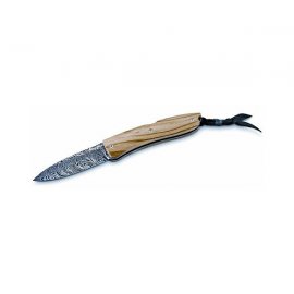 Нож LionSteel Opera лез.74мм дамаск рук.оливк.дере 8800D UL