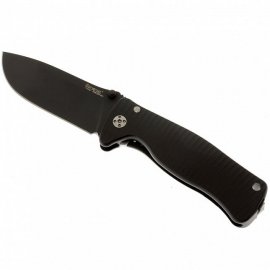 Нож LionSteel SR ALUMINUM лез.78мм чёрн.рук.черная SR2A BB