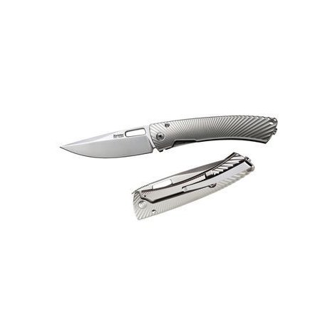 Нож LionSteel TiSpine лез85мм рук.титан цвет серый TS1 GS