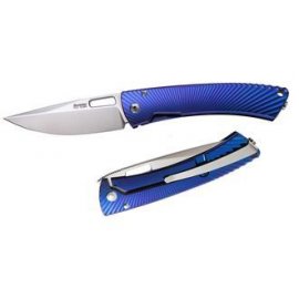 Нож LionSteel TiSpine лез85мм рук.титан цвет синий TS1 VS