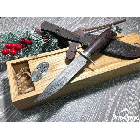 Нож Финка НКВД  Дамаск с мельхиором. 275*30
