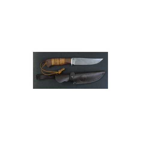 Нож Бивень (береста) Дамаск 135*31