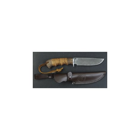 Нож Бобр (береста) Дамаск 130*30