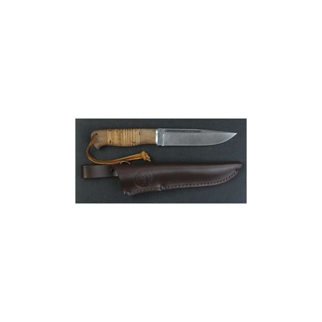 Нож Волк (береста) Дамаск 145*30