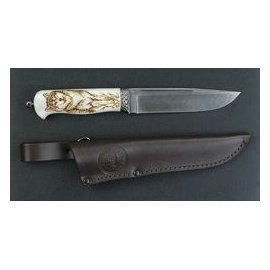 Нож Волк (лосиный рог) Дамаск 145*30