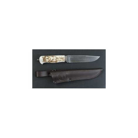 Нож Волк (лосиный рог) Дамаск 145*30