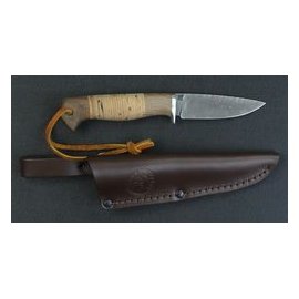 Нож Клык (береста) Дамаск 85*26