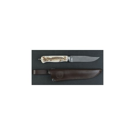 Нож Кумир (лосиный рог) Дамаск 125*26