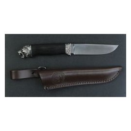 Нож Лось (литье из мельхиора) Дамаск 130*27